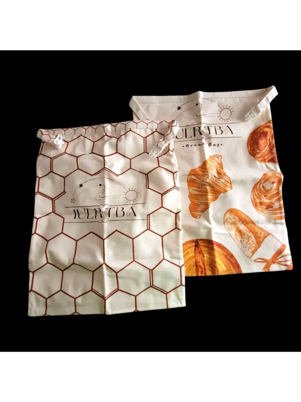 Reusable Beeswax Bread Bags Set Food Grade Eco-Friendly Hooks & Bowl Cover